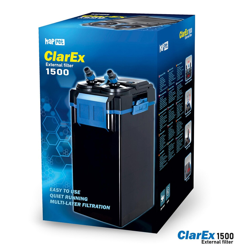 Filtr Zewnętrzny Kubełkowy ClarEx 1500l/h do Akwarium 400-600L Cichy